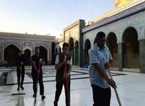 Dust-cleaning ceremony of the shrine of Hazrat Zainab (SA)
